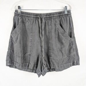Universal Thread Womens Gray Linen Blend Shorts Elastic Drawstring Waist M